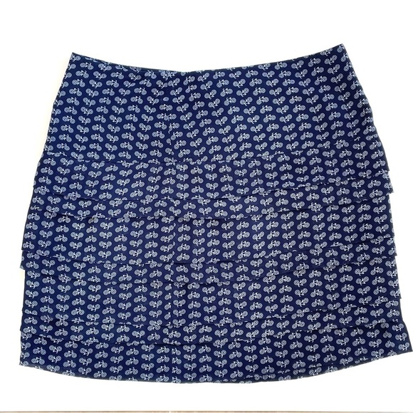 Women’s Navy White Bicycle Patterned Mini Skirt Size Small - Picture 1 of 11